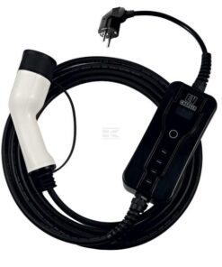 Cable de carga EV Home, tipo 2, enchufe UE, 3,7 kW, 8-16 A, 5 m