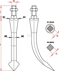 Dte. grada cuch curv. M16 cuad