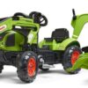 Retroexcavadora Claas con cargador frontal y remolque