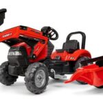 Retroexcavadora Case IH con remolque