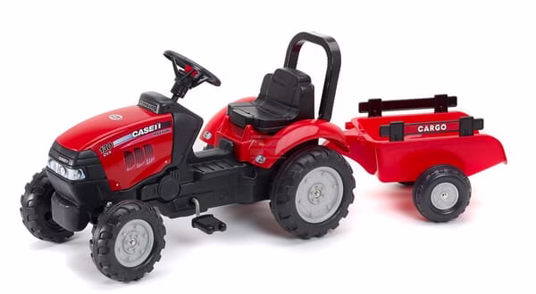 Tractor de pedales Case IH con remolque