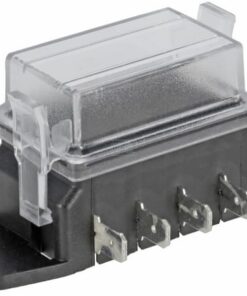 Caja de fusibles Terminal plano de 4 pines, máx. 32 V 15 A (ATO/ATC), 8 x 6,3 mm