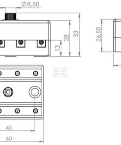 Caja de fusibles cerámica 4 vías, 12/24 V, terminales de tornillo