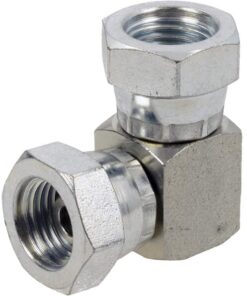 Adaptador acodado con 2x tuerca 1/4 BSP