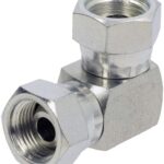 Adaptador acodado con 2x tuerca 3/8 BSP