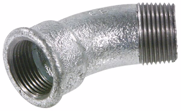 Codo 45° cincado H/M 3/4" 2 Codo 45° cincado H/M 1/2"