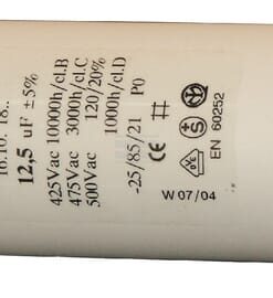 Condensador con terminal 2,5 µF