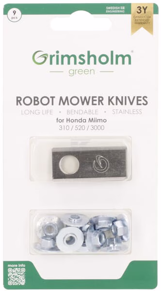 Cuchillas válidas para robot segadora Honda Miimo (9 uds.) 1 Cuchillas válidas para robot segadora Honda Miimo (9 uds.)