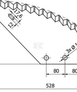 Cuchilla de mezcladora de carburo, 528 x 274 x 6 mm, Ø 19,5 mm 7 Cuchilla de mezcladora de carburo, 528 x 274 x 6 mm, Ø 19,5 mm