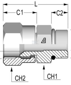Unión simple macho 7/8-1/2 JIC/NPT
