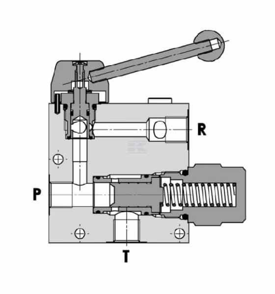 Válvula de control de flujo de 3 vías 1/2" 50-90 l/min 8 Flow control valve 3-way 3/4" 90-150 l/min