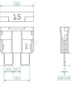 Fuse standard blade 80V 2A grey pack 10x Kramp