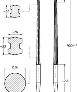 Dientes del cargador delanteroL-900, Ø 36, M22 x 1,5
