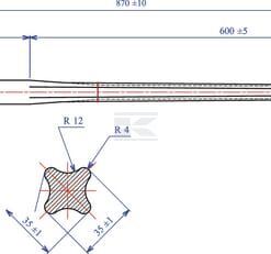 Dientes carg. frontal 35x860mm
