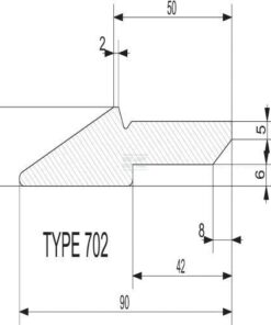 Listón de borde del cubo 90 x 22 mm x 2,1 m HB250
