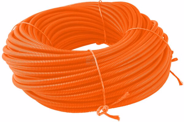 Tubo de protección 19 mm 50 m flexible ondulado, abierto, naranja 2 Tubo de protección 19 mm 50 m flexible ondulado, abierto, naranja