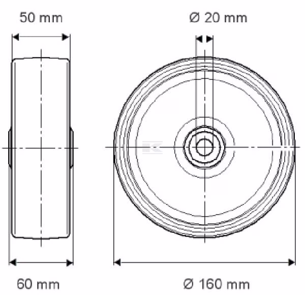 Rueda 160 mm 2 Rueda 160 mm