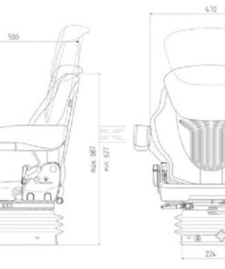 Asiento con suspensión mecánica, Compacto Basic S, en PVC