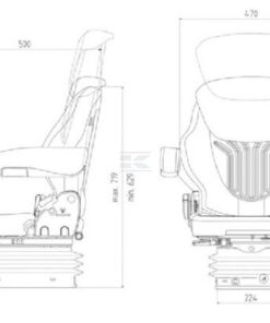 Asiento con suspensión neumática Compacto Comfort S, PVC 7 Asiento con suspensión neumática Compacto Comfort S, PVC