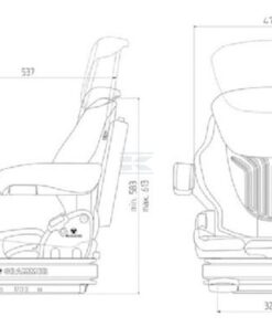 Asiento con suspensión neumática Primo Xl Plus 12v. PVC