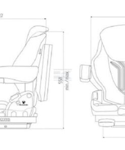 Asiento con suspensión mecánica, Primo M, PVC