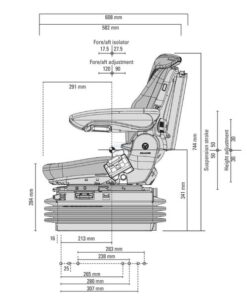 Asiento con suspensión neumática Maximo L 8 Asiento con suspensión neumática Maximo L