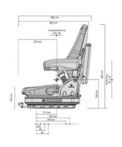 Asiento con suspensión neumática Primo XXL 12V baja frecuencia, textil
