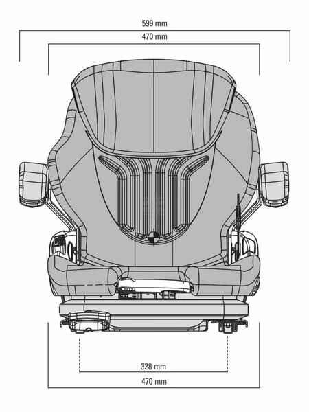 Asiento con suspensión mecánica, Primo XM tela