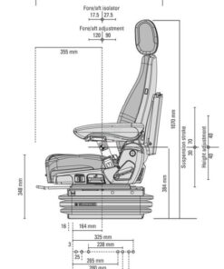 Asiento con suspensión neumática Actimo Evolution 12V, para dúmper