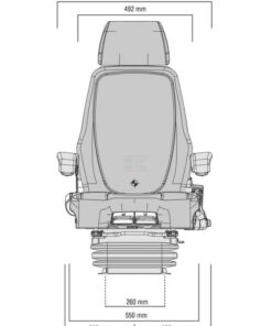 Asiento con suspensión neumática Actimo Evolution 12V, para dúmper