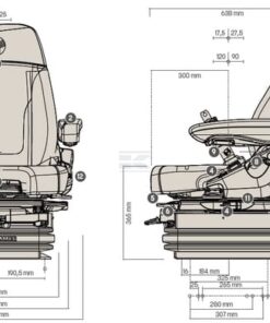Asiento con suspensión neumática Maximo XT Dynamic Plus textil de actualización, Grammer