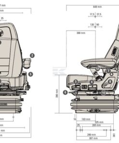 Asiento con suspensión neumática Maximo XT Evolution Active nuevo diseño de tejido, Grammer