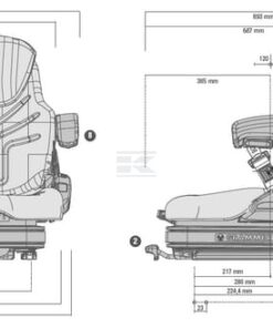 Asiento con suspensión neumática Primo L Plus, PVC 12V, Grammer