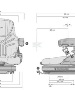 Asiento con suspensión neumática Primo XL Plus de textil 12V de baja frecuencia Grammer