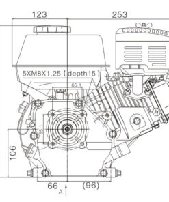 Motor horizontal, 5.5HP Ø20x53, Loncin