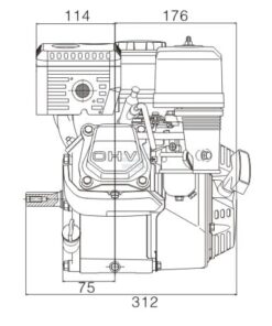 Motor horizontal, 5.5HP Ø20x53, Loncin
