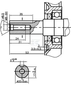 Motor horizontal, 5.5HP Ø20x53, Loncin