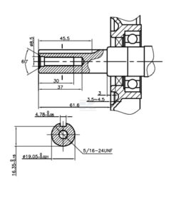 Motor horizontal, 5.5HP Ø19.05x61.6, Loncin
