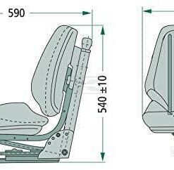 Asiento con suspensión mecánica, DS44/1B Vario