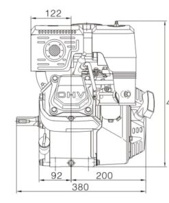 Motor horizontal, 8HP Ø25x60, Loncin 8 Motor horizontal, 8HP Ø25x60, Loncin
