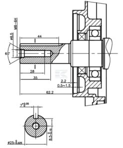 Motor horizontal, 8HP Ø25x60, Loncin 11 Motor horizontal, 8HP Ø25x60, Loncin