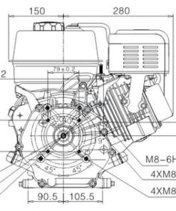 Motor horizontal, 8HP Ø25.4x88, Loncin
