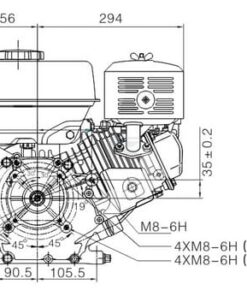 Motor horizontal, 11HP Ø25x60, Loncin