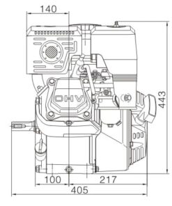 Motor horizontal, 11HP Ø25x60, Loncin