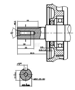 Motor horizontal, 11HP Ø25x60, Loncin
