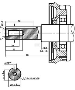 Motor horizontal, 12HP Ø25.4x88, Loncin