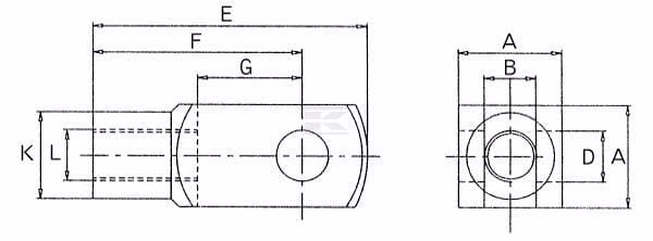 Horquilla hembra sin clip G12X24 2 Horquilla hembra sin clip G12X24