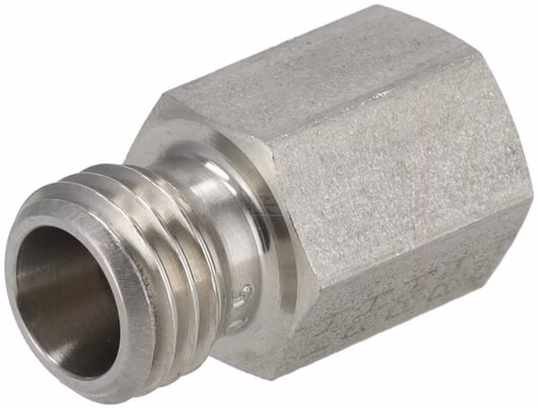 Racor hembra 12L x M16 acero inox.