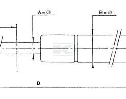 Amortiguador de gas L445,5 mm 150N Stabilus 4 Amortiguador de gas L445,5 mm 150N Stabilus