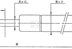 Amortiguador de gas L=586,0 mm 500N Stabilus